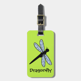 Etiqueta Para Maletas Dragón vectorial cutto (fondo verde)