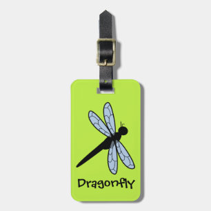 Etiqueta Para Maletas Dragón vectorial cutto (fondo verde)