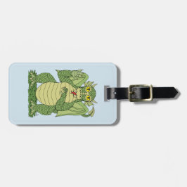 Etiqueta Para Maletas Dragón verde lindo