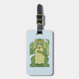 Etiqueta Para Maletas Dragón verde lindo