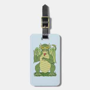 Etiqueta Para Maletas Dragón verde lindo