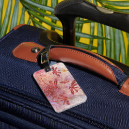 Etiqueta Para Maletas Dragonflies de cobre en el cielo caliente