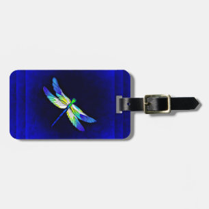 Etiqueta Para Maletas Dragonfly Electric Blue - Personaliza con un nombr