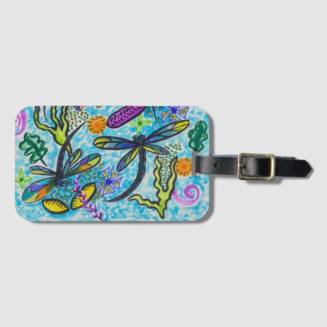Etiqueta Para Maletas Dragonfly Fantasy  (Anverso horizontal)