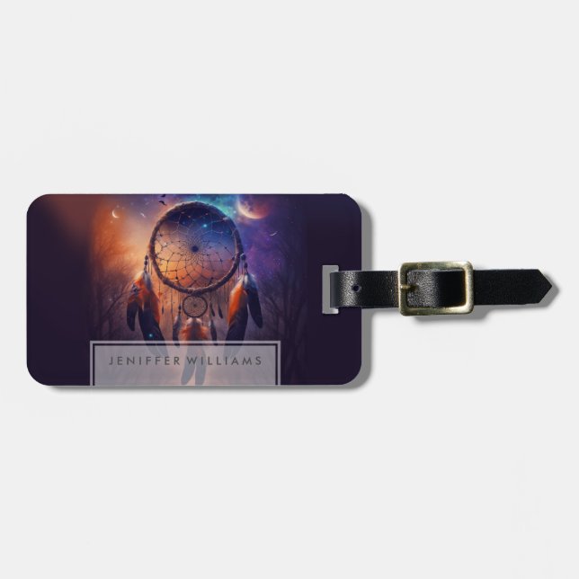 Etiqueta Para Maletas Dreamcatcher en el bosque (Frente Horizontal)