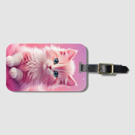 Etiqueta Para Maletas Dreamy Cute Fluffy Gato Kitty Rosa