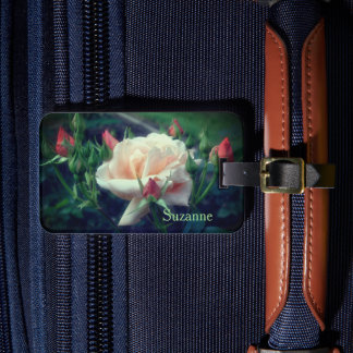 Etiqueta Para Maletas Dreamy Peach Rosa Y Buds Personalizados