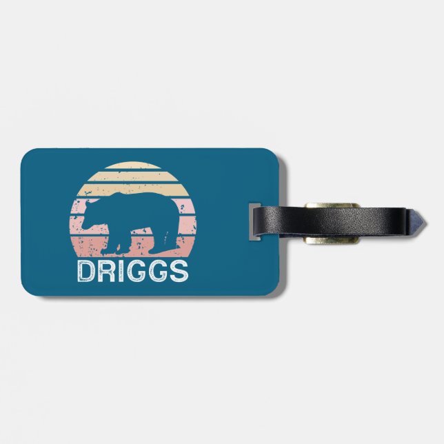Etiqueta Para Maletas Driggs Idaho Retro Bear (Atrás Horizontal)