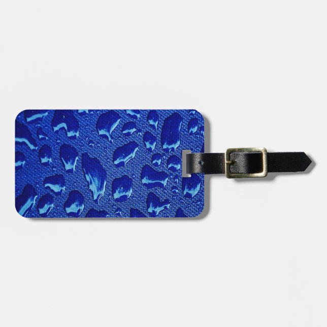 Etiqueta Para Maletas Droplets Deep Blue Water (Frente Horizontal)