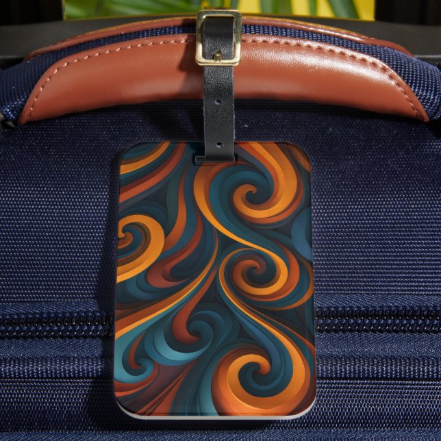 Etiqueta Para Maletas Dual-Tone Swirls Pattern (Anverso In situ 2)