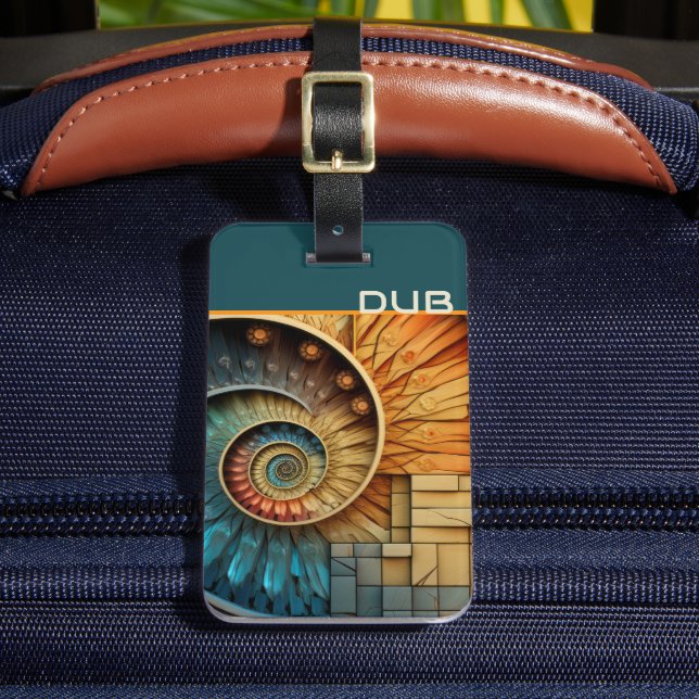 Etiqueta Para Maletas Dubman Does Design: Glowing Fibonacci Sequence (Anverso In situ 2)