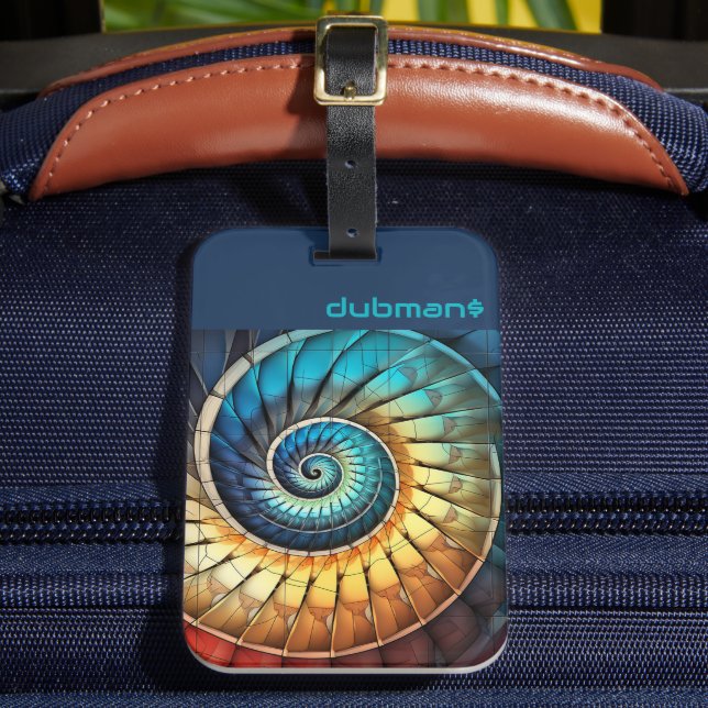 Etiqueta Para Maletas Dubman Does Design: Glowing Fibonacci Spectrum (Anverso In situ 2)