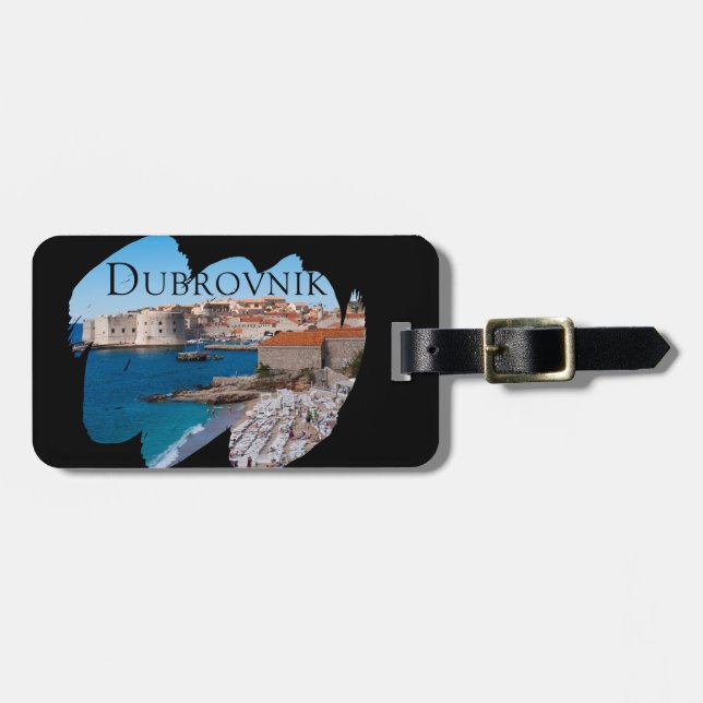 Etiqueta Para Maletas Dubrovnik con una visión (Frente Horizontal)