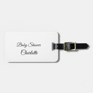 ETIQUETA PARA MALETAS DUCHA DE BEBÉ SIMPLE MINIMALISTA.CUTIE AGREGAR NOM