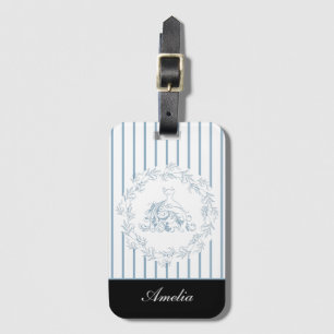 Etiqueta Para Maletas Ducha nupcial - Elegante novia azul personalizada