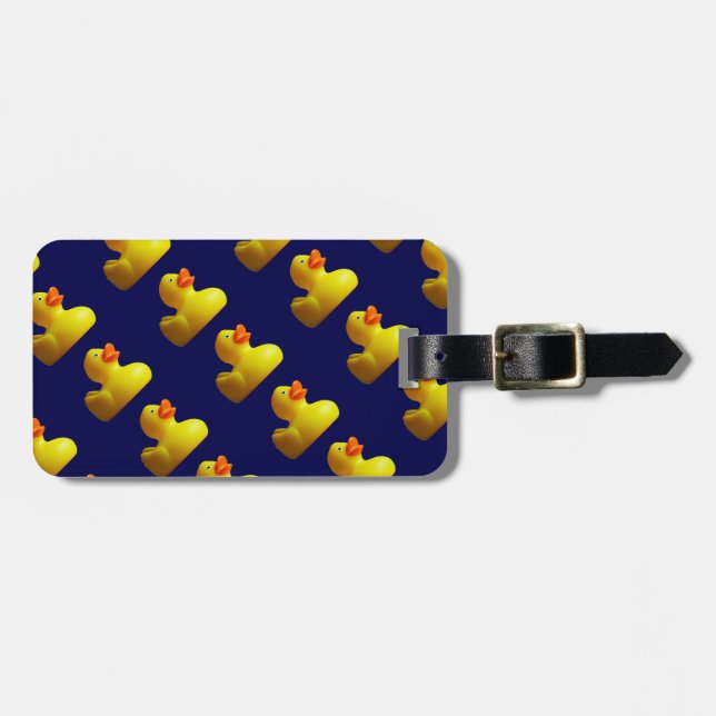 Etiqueta Para Maletas Duckies de goma amarillo (Frente Horizontal)