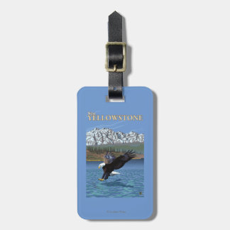 Etiqueta Para Maletas Eagle calvo que se zambulle - Yellowstone del