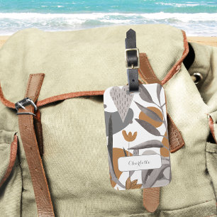 Etiqueta Para Maletas Earthy Boho Botanical Floral