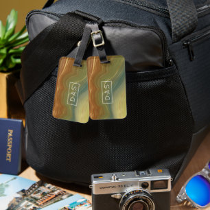 Etiqueta Para Maletas Earthy Retro Strata Personalizado Vintage Neutra