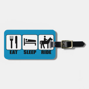Etiqueta Para Maletas Eat Sleep Ride un caballo viajando a caballo