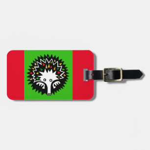 Etiqueta Para Maletas ECHIDNA - Monotreme - Naturaleza - Rojo y verde