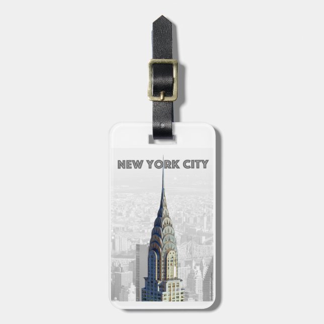 Etiqueta Para Maletas Edificio Chrysler Nueva York (Frente Vertical)