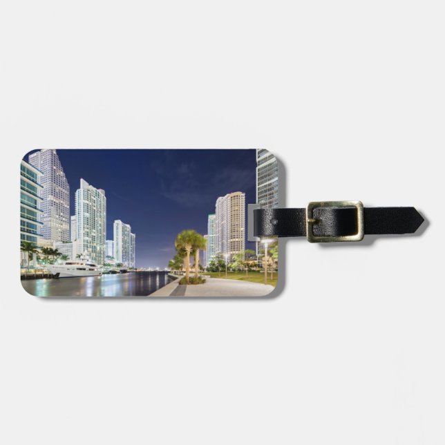 Etiqueta Para Maletas Edificios a lo largo del Río Miami (Frente Horizontal)