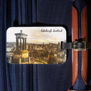 Etiqueta Para Maletas Edinburgh Scotland Panorama View Vintage Travel