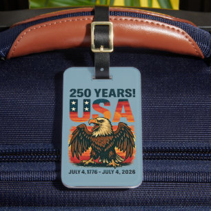 Etiqueta Para Maletas EE. UU. 250 años - Águila calva patriótica 4 de ju
