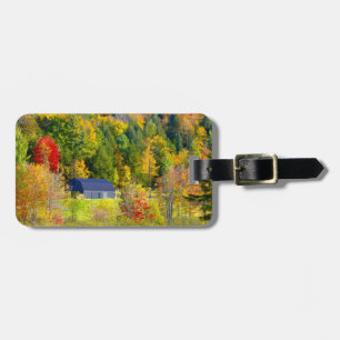 Etiqueta Para Maletas EE. UU., Vermont. Follaje de otoño a lo largo de l