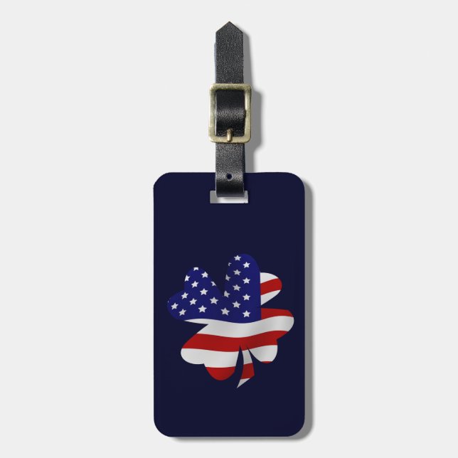 Etiqueta Para Maletas EEUU Flag Clover (Frente Vertical)