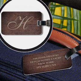Etiqueta Para Maletas Efecto sofisticado de madera inicial
