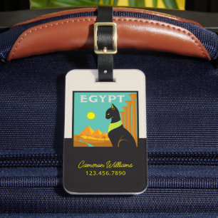 Etiqueta Para Maletas Egipto   Tierra de realeza felina