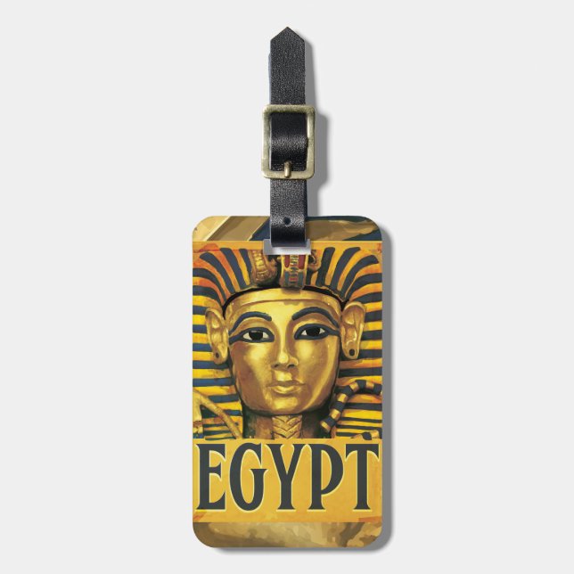 Etiqueta Para Maletas Egipto -Tutankamón (Frente Vertical)