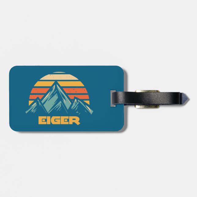 Etiqueta Para Maletas Eiger Suiza Retro Turquesa (Atrás Horizontal)