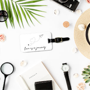 Etiqueta Para Maletas El amor caprichoso es un viaje en blanco y negro