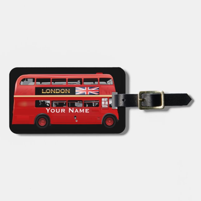 Etiqueta Para Maletas El autobús de Londres (Frente Horizontal)