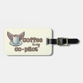 Etiqueta Para Maletas El café es mi co-piloto