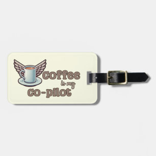 Etiqueta Para Maletas El café es mi co-piloto