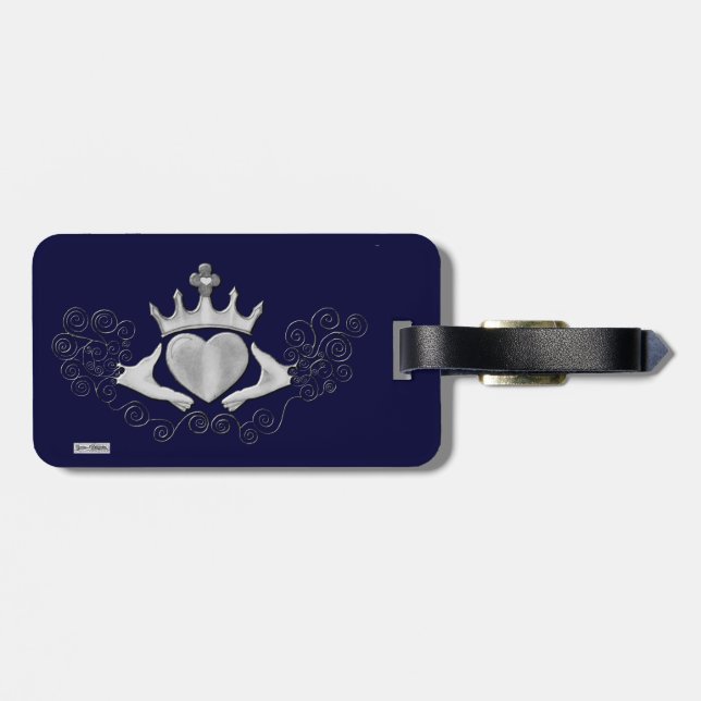 Etiqueta Para Maletas El Claddagh (Plata) (Atrás Horizontal)