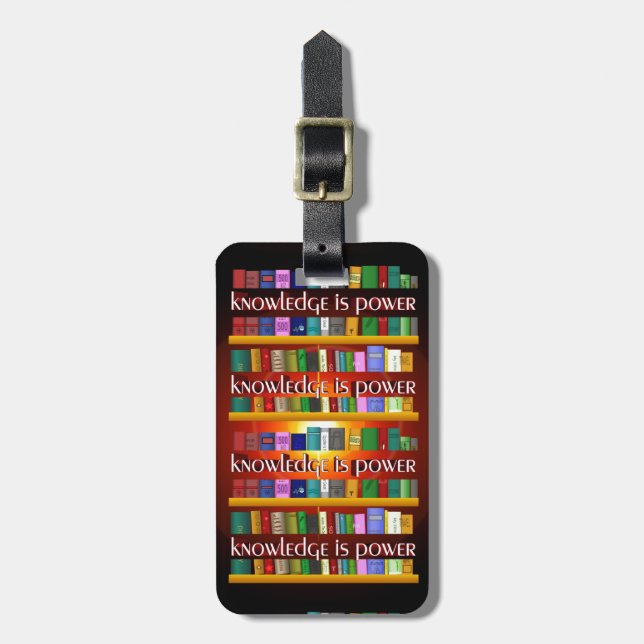 Etiqueta Para Maletas El conocimiento es poder Bookscase (Frente Vertical)