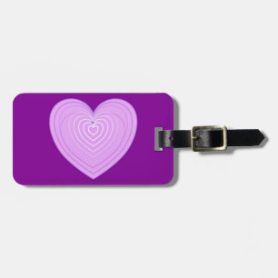 Etiqueta Para Maletas El corazón de lavanda pastel en un fondo violeta p