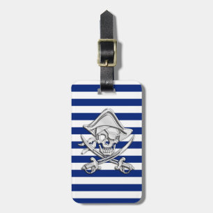 Etiqueta Para Maletas El cromo tiene gusto del pirata en rayas de la
