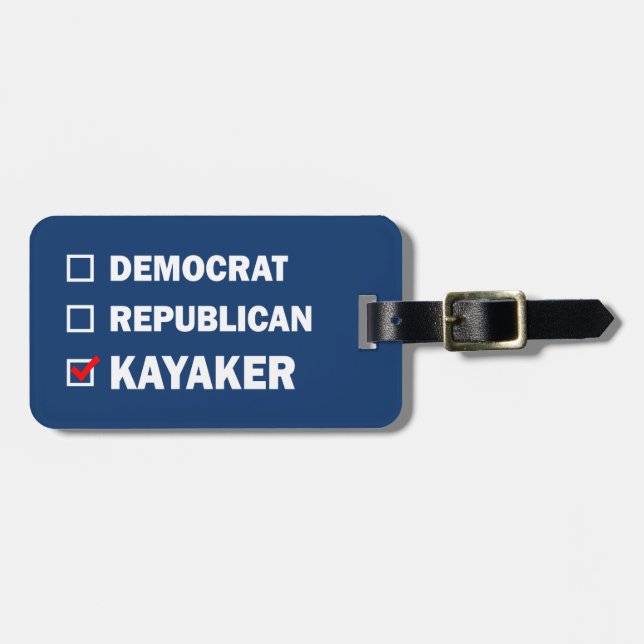 Etiqueta Para Maletas El demócrata republicano Kayaker (Frente Horizontal)