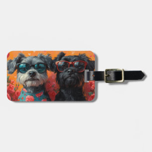 Etiqueta Para Maletas El día de San Valentín de los Rosas del corazón de