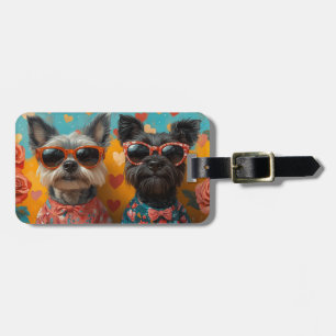 Etiqueta Para Maletas El día de San Valentín de Rosas del corazón de Esc