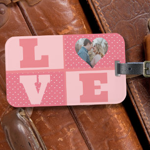 Etiqueta Para Maletas El día de San Valentín Romántica foto del Corazón 