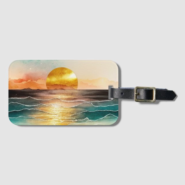 Etiqueta Para Maletas El diseño de la serie acuática 3 (Anverso horizontal)