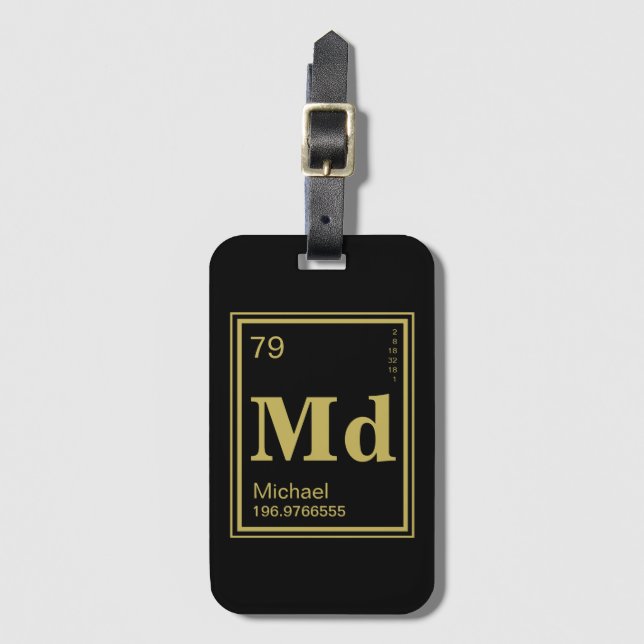 Etiqueta Para Maletas ¡El elemento de usted! Oro conocido de encargo (Anverso vertical)