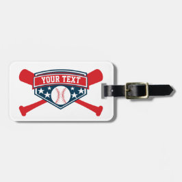 Etiqueta Para Maletas El emblema del softball del béisbol personaliza
